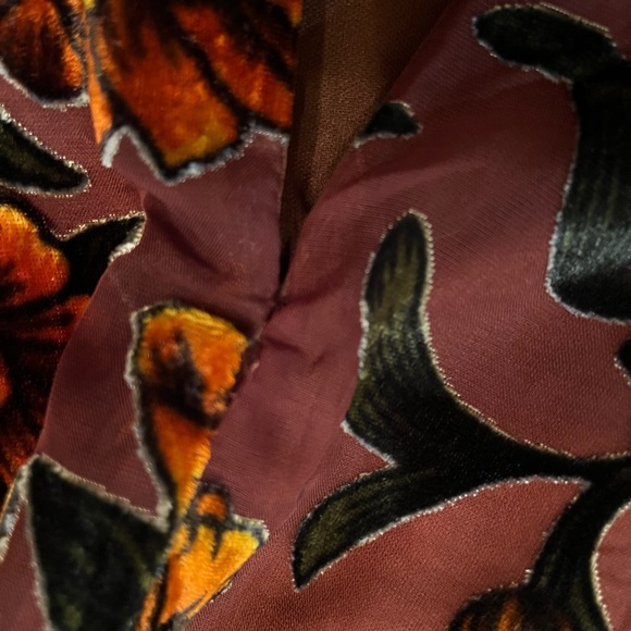 Lulu's Brown Orange Ruffled Gown - Picture 11 of 11